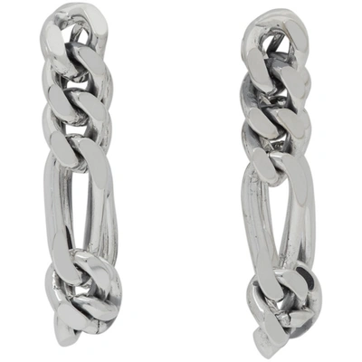 Shop Bottega Veneta Silver Chain Link Earrings In 8117 Silver