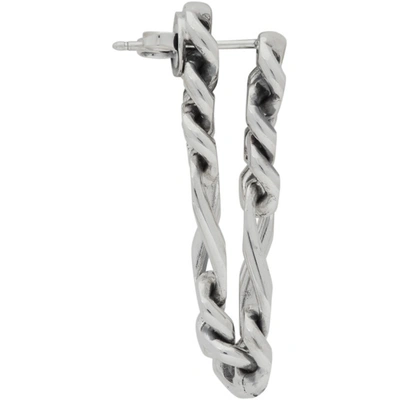 Shop Bottega Veneta Silver Chain Link Earrings In 8117 Silver