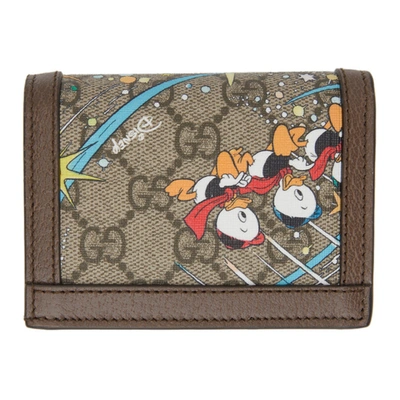 Shop Gucci Multicolor Disney Edition Gg Donald Duck Rocket Wallet In 8679 Beige/multi