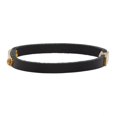 Shop Saint Laurent Black Thin Id Bracelet In 1000 Black
