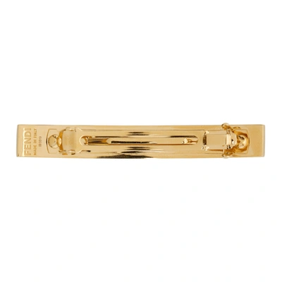 Shop Fendi Gold & Black 'forever ' Hair Clip In F0a1f Black