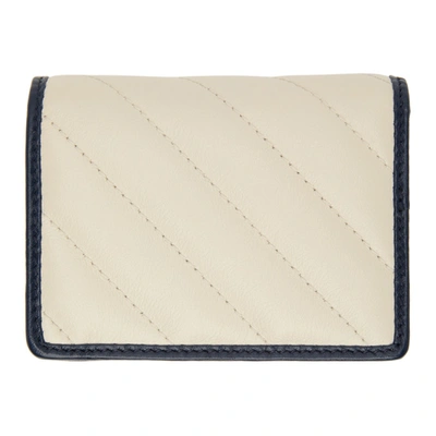 Shop Gucci Off-white Gg Marmont Card Wallet In 9085 Wht/bl