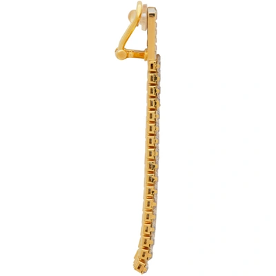 Shop Fendi Gold 'forever ' Crystal Clip-on Earrings In F1ch2 Softg