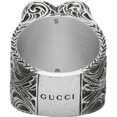 GUCCI Engraved Silver Ring for Men