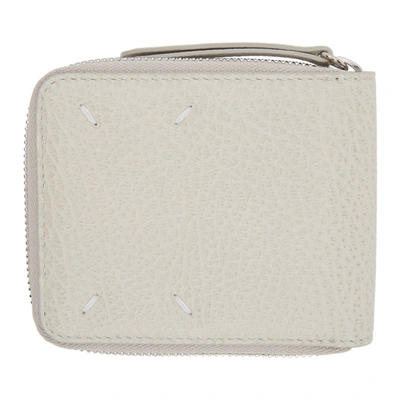 Shop Maison Margiela Off-white Zip-around Wallet In T2003 Greig