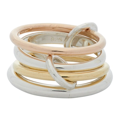 Shop Spinelli Kilcollin Silver & Gold Hyacinth Four-link Ring In Mixgold