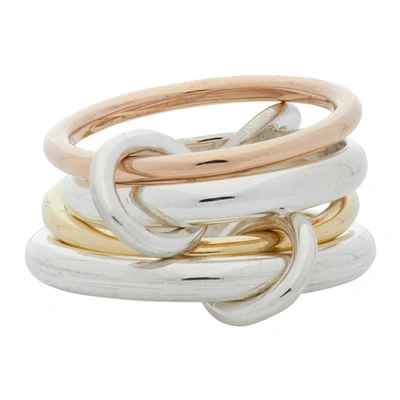 Shop Spinelli Kilcollin Silver & Gold Hyacinth Four-link Ring In Mixgold