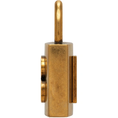 Shop Balenciaga Gold Medium Lock Single Earring In 0604 Antgld