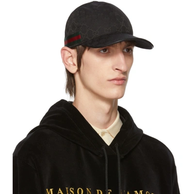 Shop Gucci Black Original Gg Baseball Cap In 1060 Black