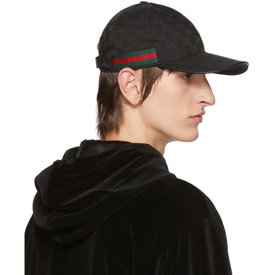 Shop Gucci Black Original Gg Baseball Cap In 1060 Black