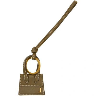 Shop Jacquemus Khaki & Gold 'le Porte Clés Chiquito' Keychain In Dark Kaki