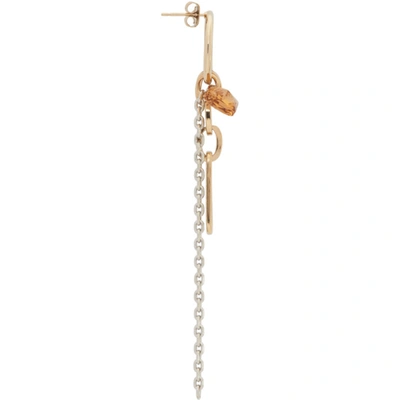 Shop Justine Clenquet Ssense Exclusive Gold Paloma Earrings In Gold/topaz