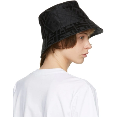 Shop Fendi Black Silk 'forever ' Bucket Hat In F0qa1 Black