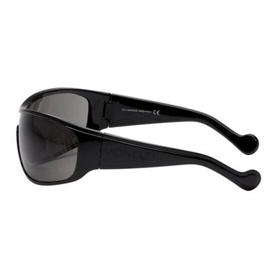 Shop Moncler Genius 6 Monlcer 1017 Alyx 9sm Black Wrap Around Sunglasses In 01a Black