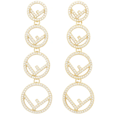 Shop Fendi Gold 'f Is ' Earrings In F089u Gold