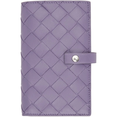 Shop Bottega Veneta Purple Intrecciato Medium French Wallet In 5130 Lavender
