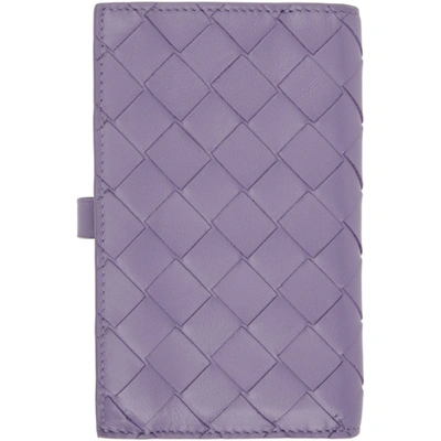 Shop Bottega Veneta Purple Intrecciato Medium French Wallet In 5130 Lavender