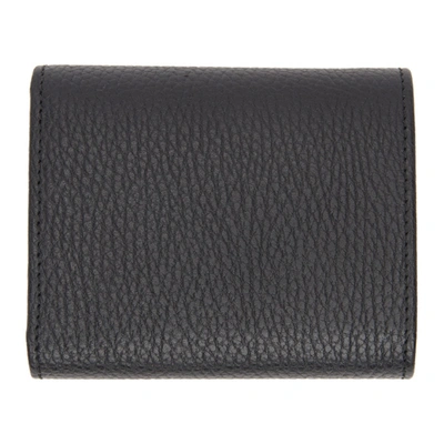 Shop Gucci Black Small Gg Marmont Trifold Wallet In 1000 Black