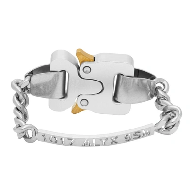 Shop Alyx 1017  9sm Silver Buckle Bracelet In 002 Silver