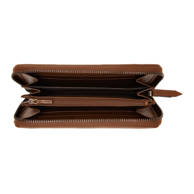 Shop Gucci Brown Gg Marmont 2.0 Zip-around Wallet In 2535 Cuir/cuir