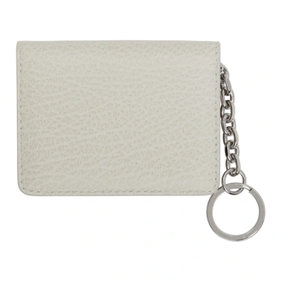 Shop Maison Margiela Off-white Bifold Keychain Card Holder In T2003 Greig