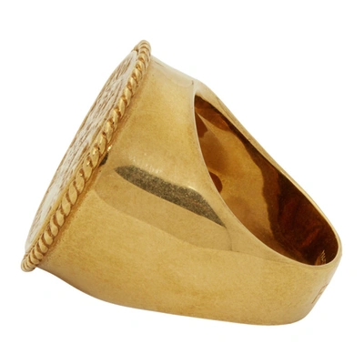 Shop Fendi Gold Karligraphy Ring In F192t Gold