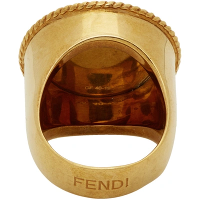 Shop Fendi Gold Karligraphy Ring In F192t Gold