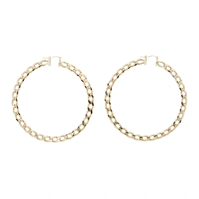 Shop Jacquemus Gold 'les Créoles Gourmette' Hoop Earrings