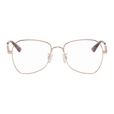 Shop Mcq By Alexander Mcqueen Rose Gold Metal Glasses In 003 Rose Go