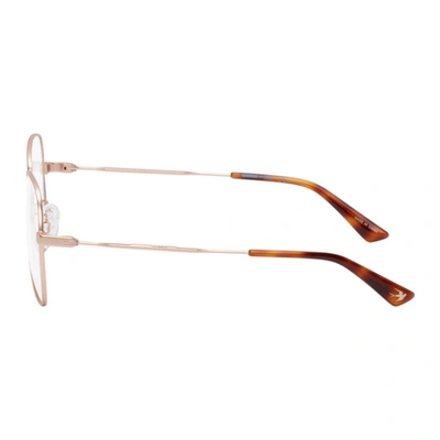 Shop Mcq By Alexander Mcqueen Rose Gold Metal Glasses In 003 Rose Go