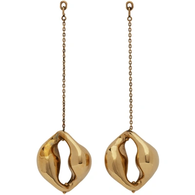 Shop Chloé Chloe Gold Trudie Earrings In 9dc Vintgol