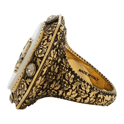 Shop Alexander Mcqueen Gold Charm Seal Ring In 8270 0448+m