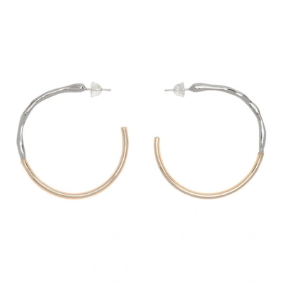 Shop 1064 Studio Silver & Orange Shape Of Water 12e Earrings In Silver/oran
