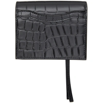 Shop Balenciaga Black Croc Neo Classic Bifold Wallet In 1000 Black