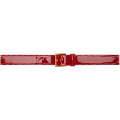 Shop Saint Laurent Red Heart Logo Belt Bag In 6805 Red