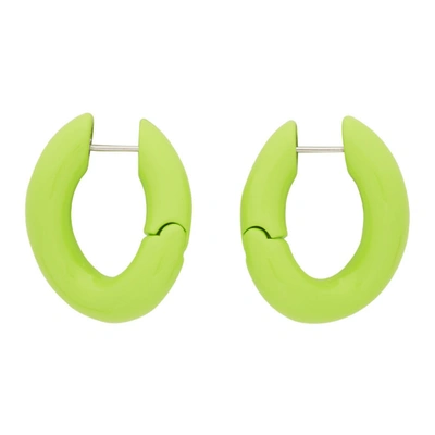 Shop Balenciaga Green Loop Earrings In 1264 Green