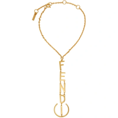 Shop Fendi Gold Charm Bracelet In F1chl Gold