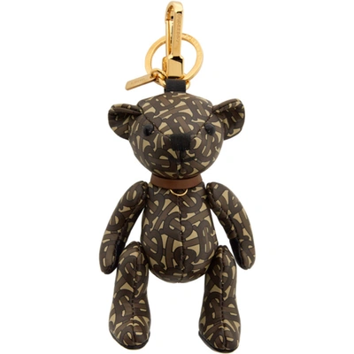 Shop Burberry Brown Monogram Thomas Keychain In Bridle Brow