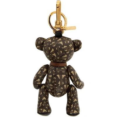 Shop Burberry Brown Monogram Thomas Keychain In Bridle Brow