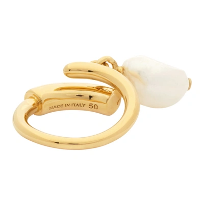 Shop Chloé Gold Pearl Darcey Baroque Ring In 105 Pearl