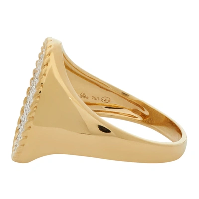 Shop Yvonne Léon Gold Diamond Oval Signet Ring In Gold/diamon