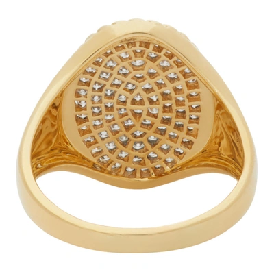 Shop Yvonne Léon Gold Diamond Oval Signet Ring In Gold/diamon