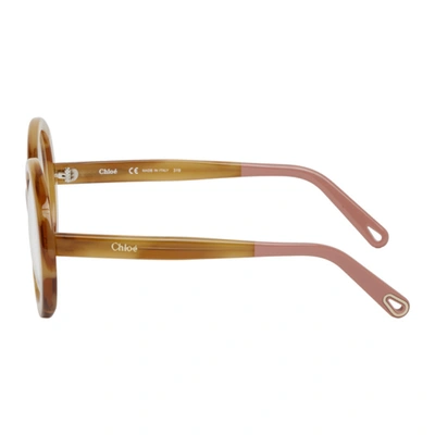 Shop Chloé Tortoiseshell Retro Oval Glasses In 214 Lt Hav