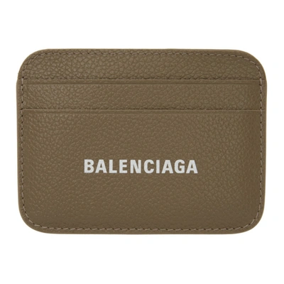 Shop Balenciaga Grey Cash Logo Card Holder In 1290 Gry/w