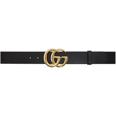 Shop Gucci Black Gg Marmont Belt In 1000 Black
