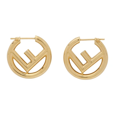 Shop Fendi Gold 'f Is ' Earrings