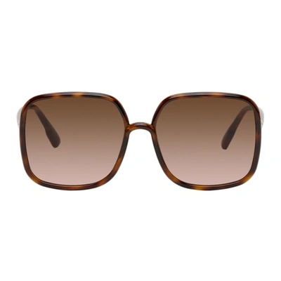 Shop Dior Brown Tortoiseshell Sostellaire1 Sunglasses In 0086 Dkhava