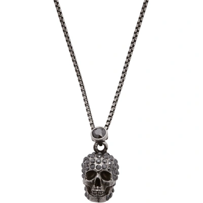 Shop Alexander Mcqueen Silver Skull Necklace In 1177 0446