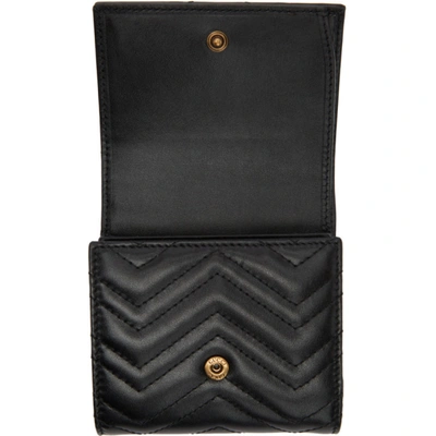 Shop Gucci Black Gg Marmont Medium Wallet In 1000 Black