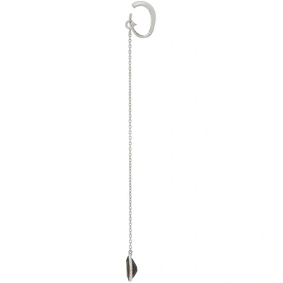 Shop Alan Crocetti Ssense Exclusive Silver Quartz Drop Chain Ear Cuff In Rhodium